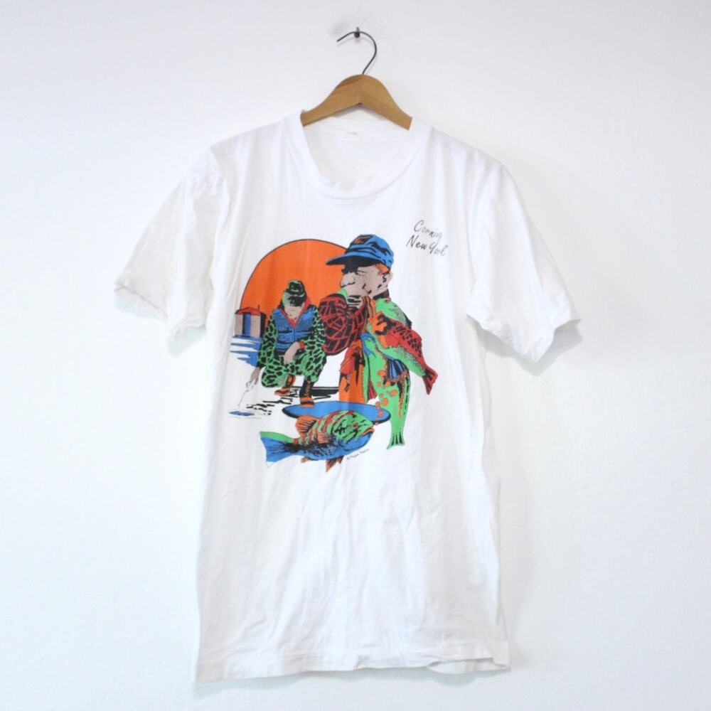 Vintage Corning New York Fishing T Shirt Medium